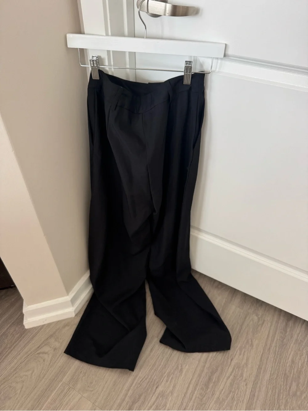 Princess Polly Black Wide-Leg Pleated Dress Pants